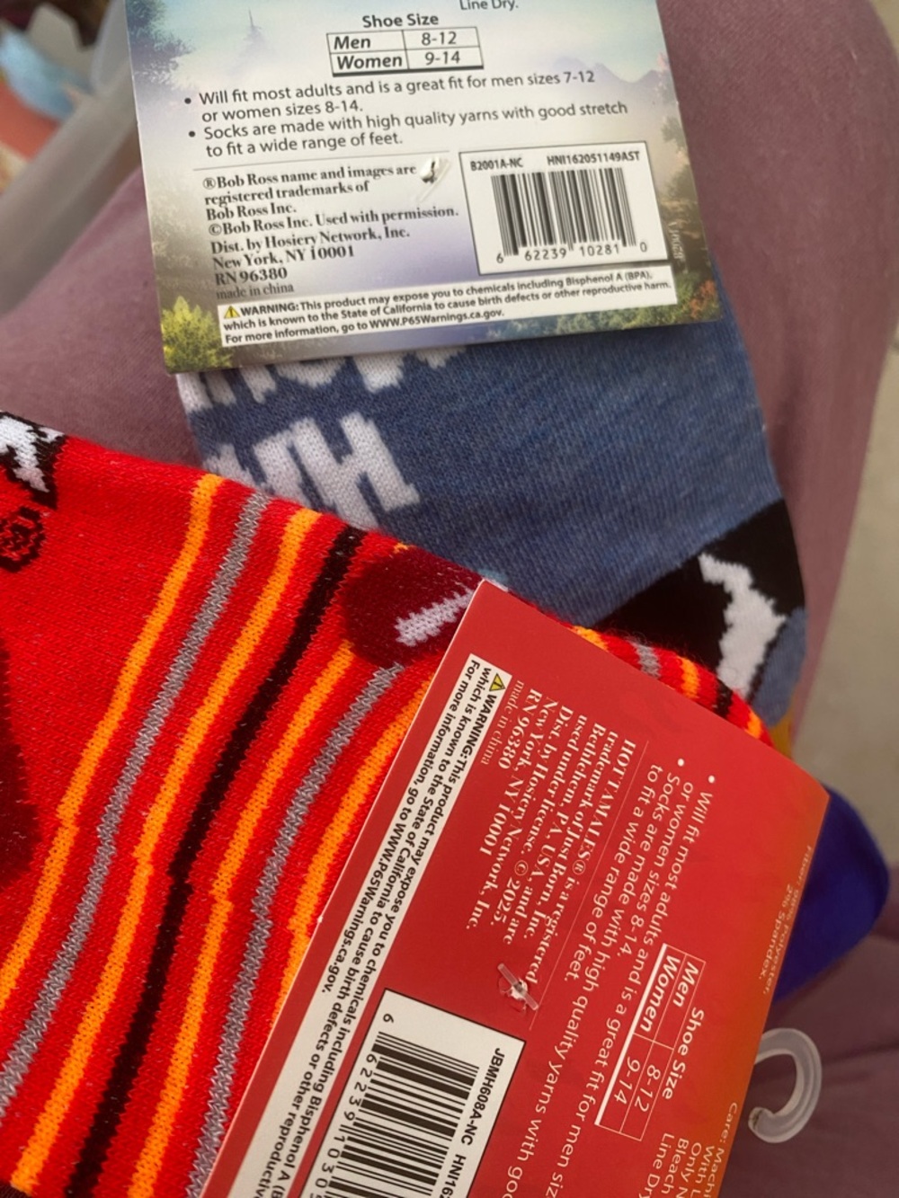 Bob Ross Men's Novelty Socks - Blue & Black, 2-Pack - Picture 2 of 3